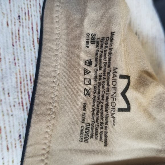 MAIDENFORM black padded underwire bra 38B - Picture 5 of 5